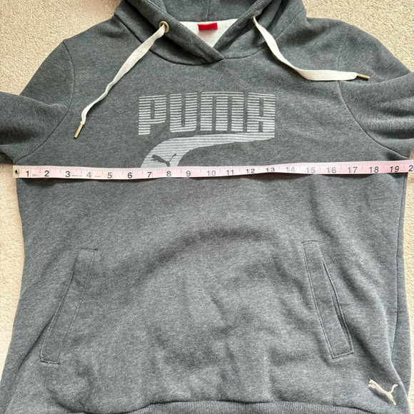 ๐ด 3 for $15 PUMA Dark Gray Heather Womens Fleece Logo Hoodie Size Large EUC - Picture 7 of 10